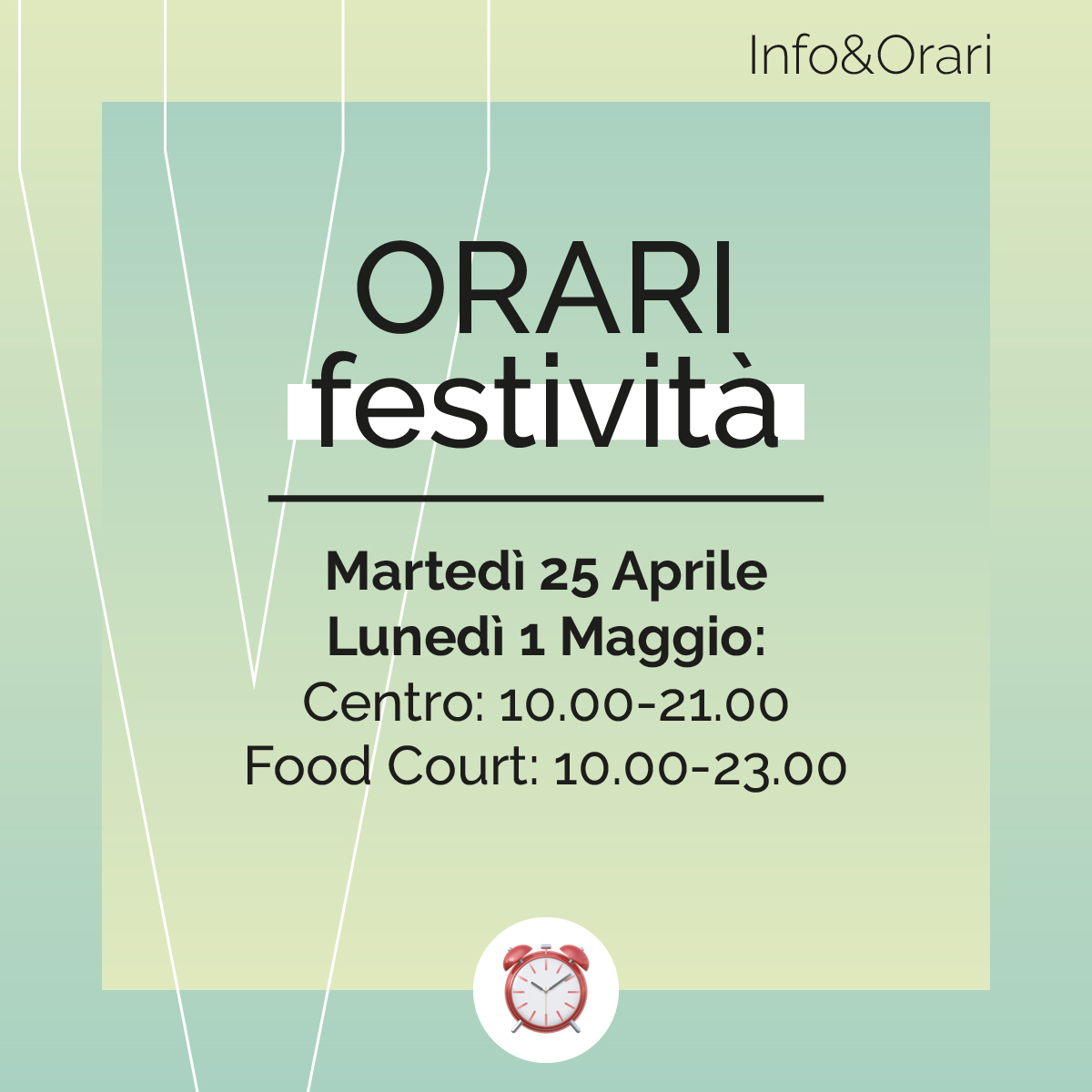 Orari festività 25 aprile e 1 maggio 2023