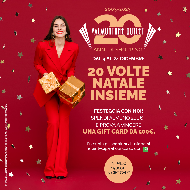 2003-2023: Valmontone Outlet festeggia vent’anni di shopping. 