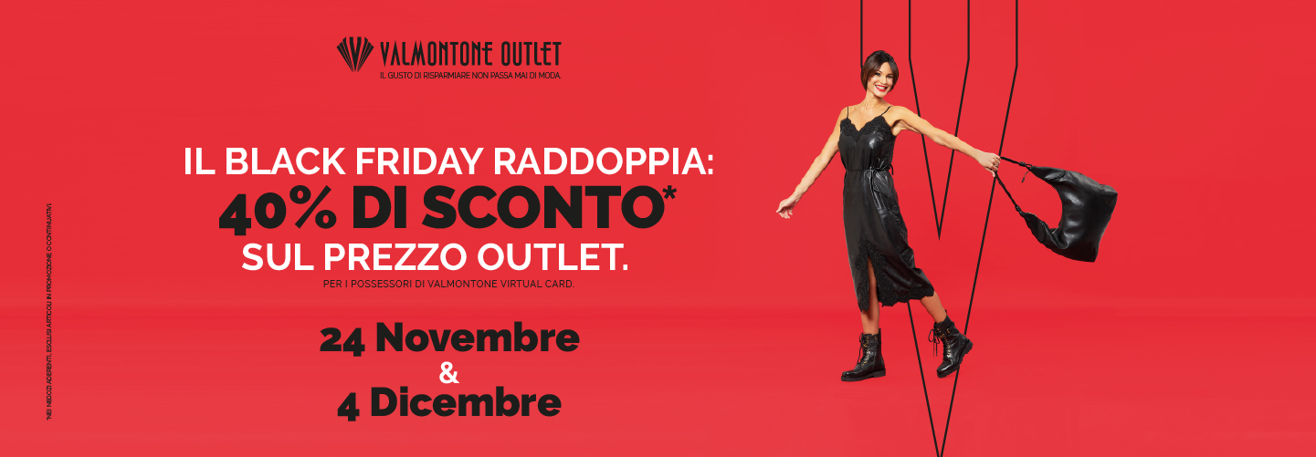 A Valmontone Outlet, il Black Friday 2023 raddoppia.