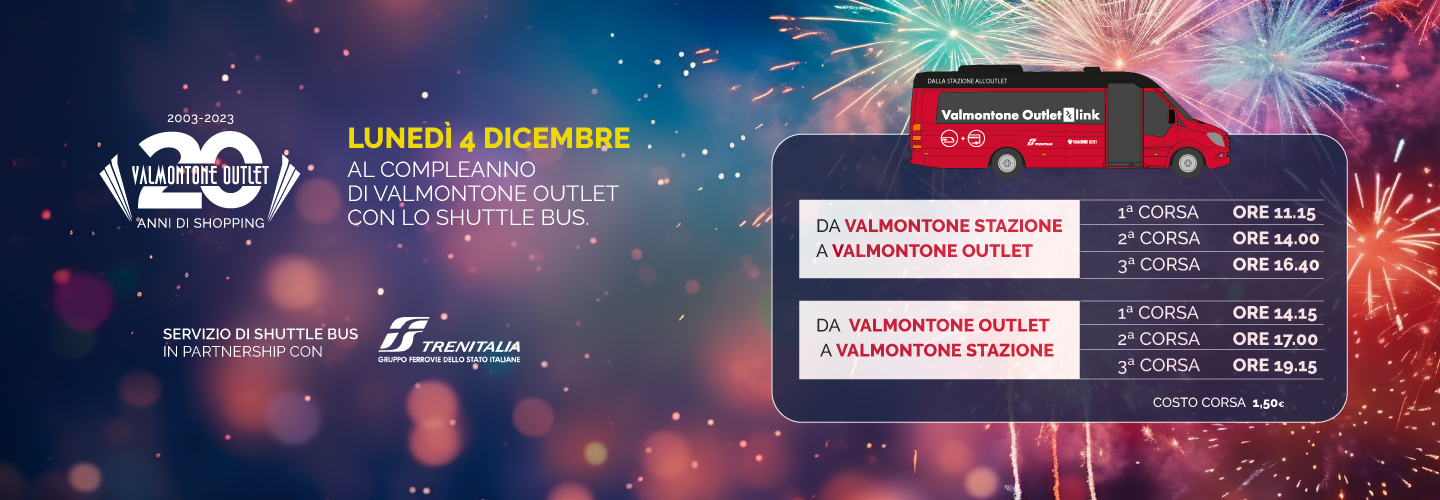 Al compleanno di Valmontone Outlet con lo Shuttle Bus.