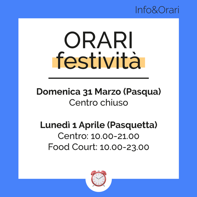 ORARI FESTIVITÀ PASQUALI 2024