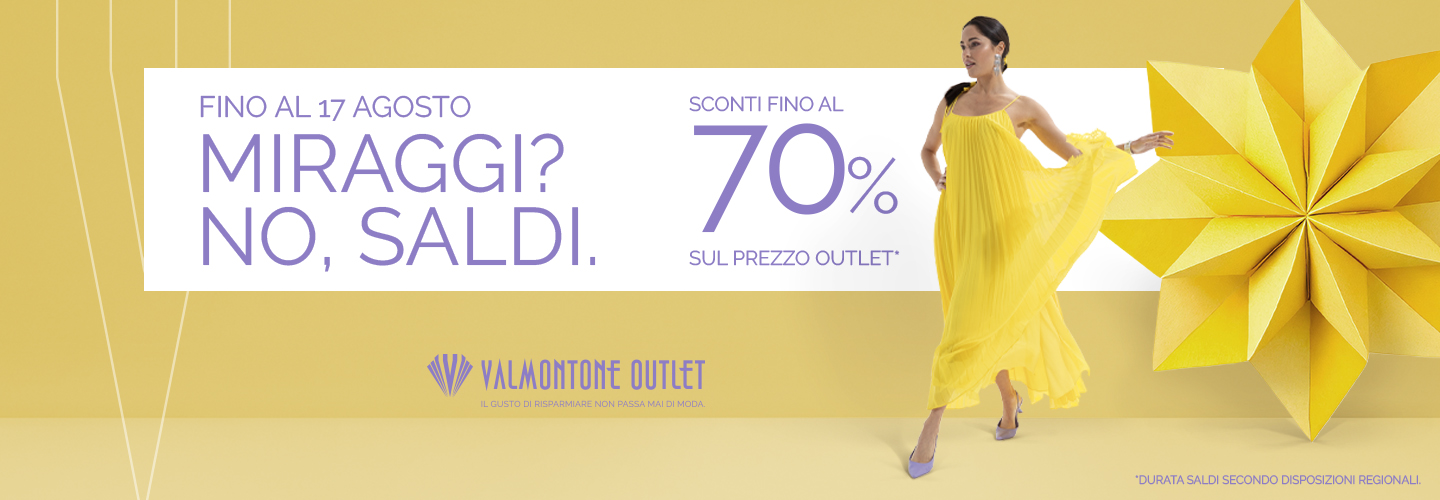Sensazionale: saldi fino al 70% sul prezzo outlet.