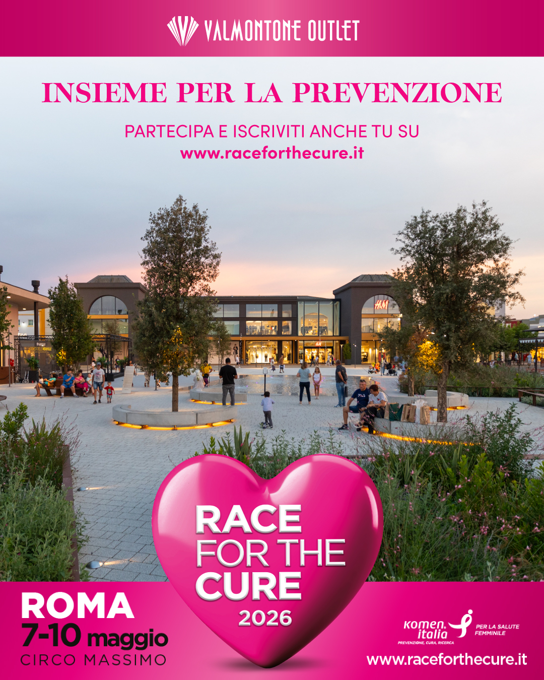 RACE FOR THE CURE 2026: VALMONTONE OUTLET CORRE ANCORA